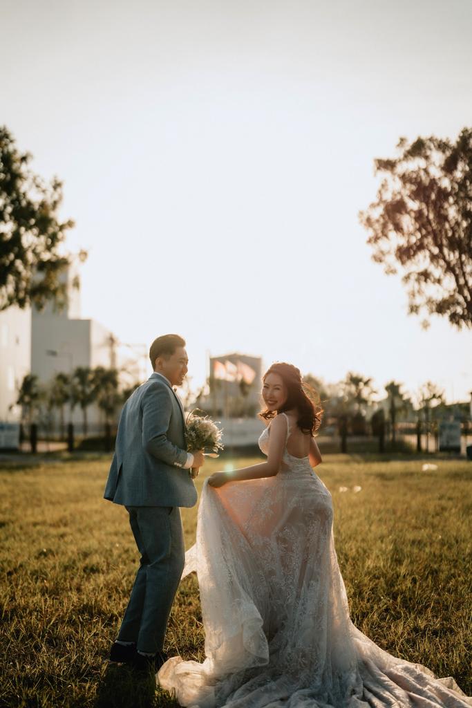 A beautiful wedding moment in Singapore, capturing love and joy.